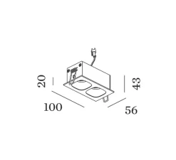 Plafonnier & Spot*Wever&Ducré Plafonnier, Pirro 2.0, , LED, 2700K, 2x380lm, L10cm, H4,3cm - Wever & Ducré noir
