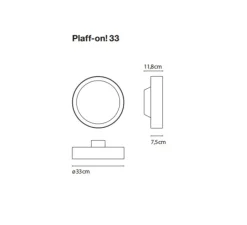 Plafonnier & Spot*Marset Plafonnier, Plaff-On!, , 2x E27, Ø33cm , H11.8cm - noir