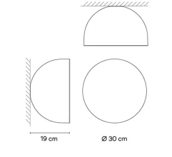 Plafonnier & Spot*Vibia Plafonnier, Plusminus solo 6340, , LED, dim, 3000K, 1492 lm, Ø30cm, H19cm - terracotta