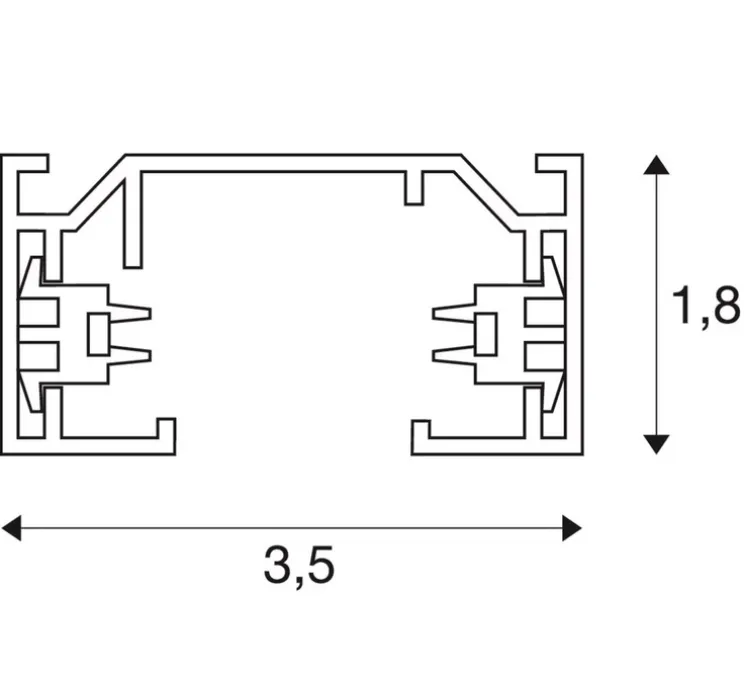 Plafonnier, Rail 1 allumage en saillie, blanc et argent, L100cm, H1,8cm - SLV