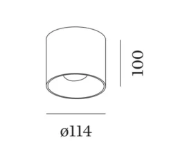Plafonnier & Spot*Wever&Ducré Plafonnier, Ray 1.0, , LED, dim, 2000-3000K, 465 lm, Ø11,4cm, H10cm - aluminium