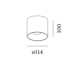 Plafonnier & Spot*Wever&Ducré Plafonnier, Ray 1.0 LED, variable par coupure de phase, , LED, 3000K, 700lm, Ø11,4cm, H10cm - noir