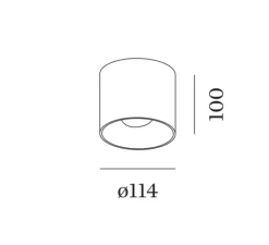 Plafonnier & Spot*Wever&Ducré Plafonnier, Ray 1.0 LED, variable par coupure de phase, , LED, dim, 2700K, 670 lm, Ø11,4cm, H10cm - champagne