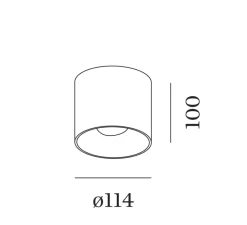 Plafonnier & Spot*Wever&Ducré Plafonnier, Ray 1.0, , IP65, LED, 3000K, 610lm, Ø11,4cm, H10cm - noir