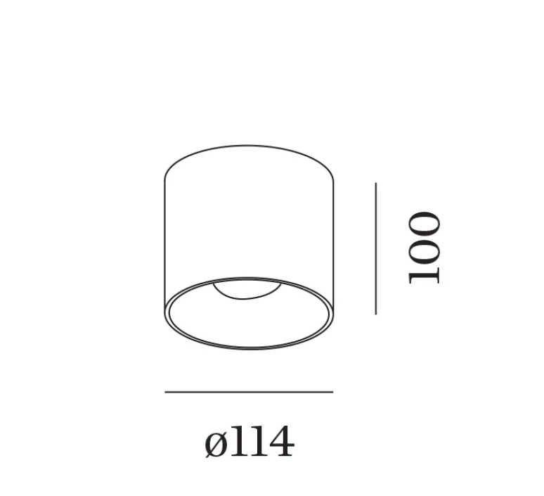 Plafonnier & Spot*Wever&Ducré Plafonnier, Ray 1.0, , IP65, LED, 3000K, 610lm, Ø11,4cm, H10cm - noir