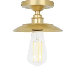 Plafonnier & Spot*Mullan Lighting Plafonnier, Reznor, satiné, Ø16cm, H8,5cm - laiton