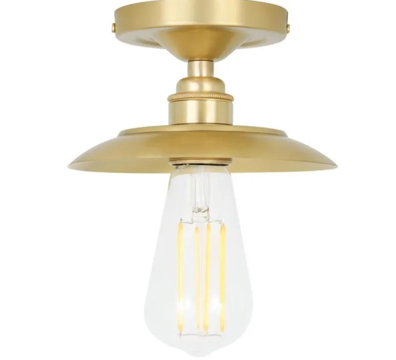 Plafonnier & Spot*Mullan Lighting Plafonnier, Reznor, satiné, Ø16cm, H8,5cm - laiton