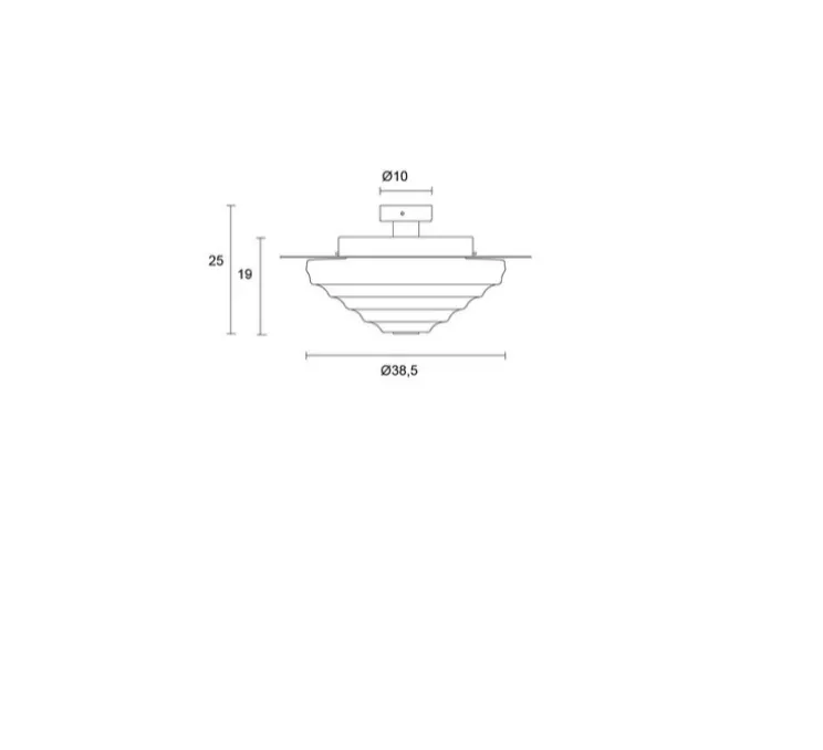 Plafonnier, Ripple, Brun, verre blanc brillant, LED, 3000K, 1280 lm, Ø49cm, H25cm - MM Lampadari
