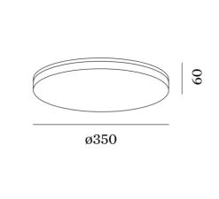 Plafonnier, Rob 3.5, blanc, IP44, LED, dim, 2700K, 3540 lm, Ø35cm, H6cm - Wever&Ducré
