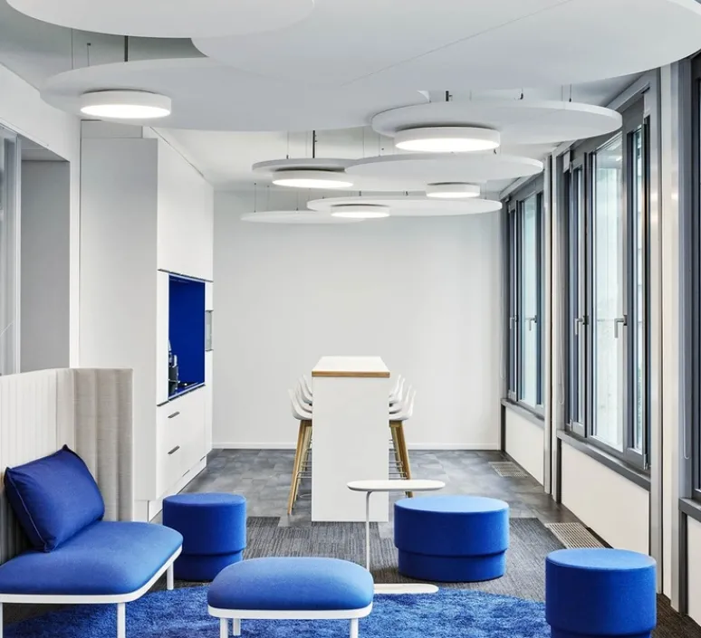 Plafonnier & Spot*Wever&Ducré Plafonnier, Roby IP44, , IP44, LED, 3000k, 1890 lm, Ø35,5cm, H6cm - noir et blanc