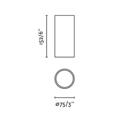 Plafonnier, Rol, noir, LED, 2700K, 968 lm, Ø7,5cm, H15,2cm-Faro
