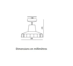 Plafonnier & Spot*Toscot Plafonnier, Rossi 1093/30, , Ø30cm, H27cm - Bleu navy, melon