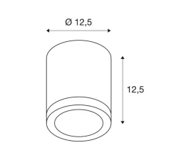 Plafonnier, ROX, aluminium, IP44, Ø12,5cm, H12,5cm - Slv