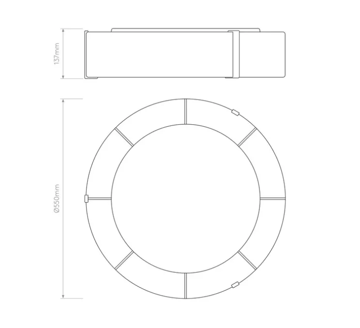 Plafonnier, Salina 550, blanc, Ø55cm, H13,7cm - Astro