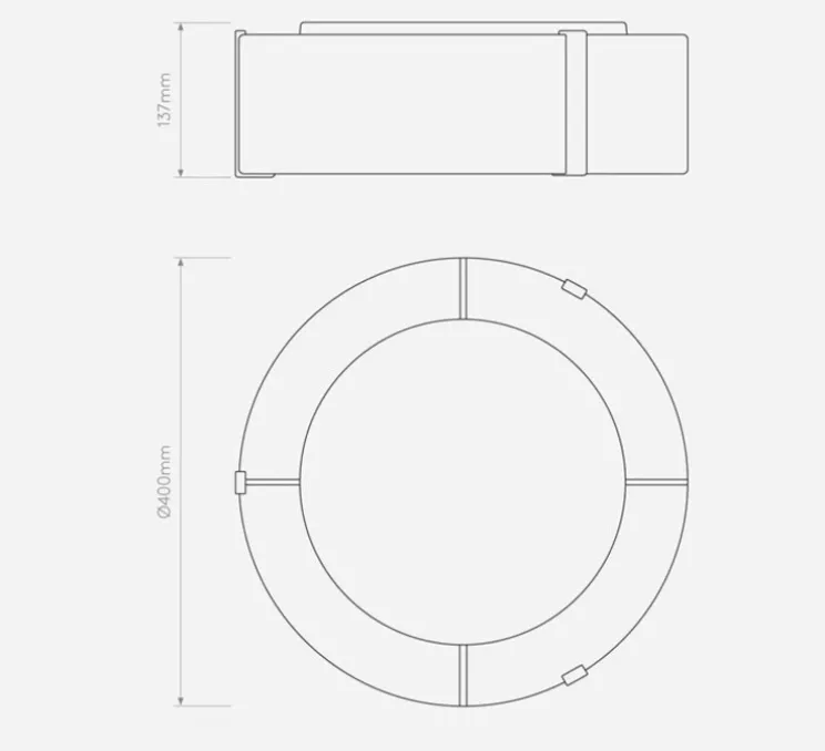 Plafonnier, Salina 400, mastic, bronze, Ø40cm, H13,7cm - Astro