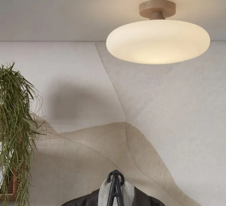 Plafonnier & Spot*Good&Mojo Plafonnier, Sapporo L, , Ø34cm, H19cm - beige, verre opalin