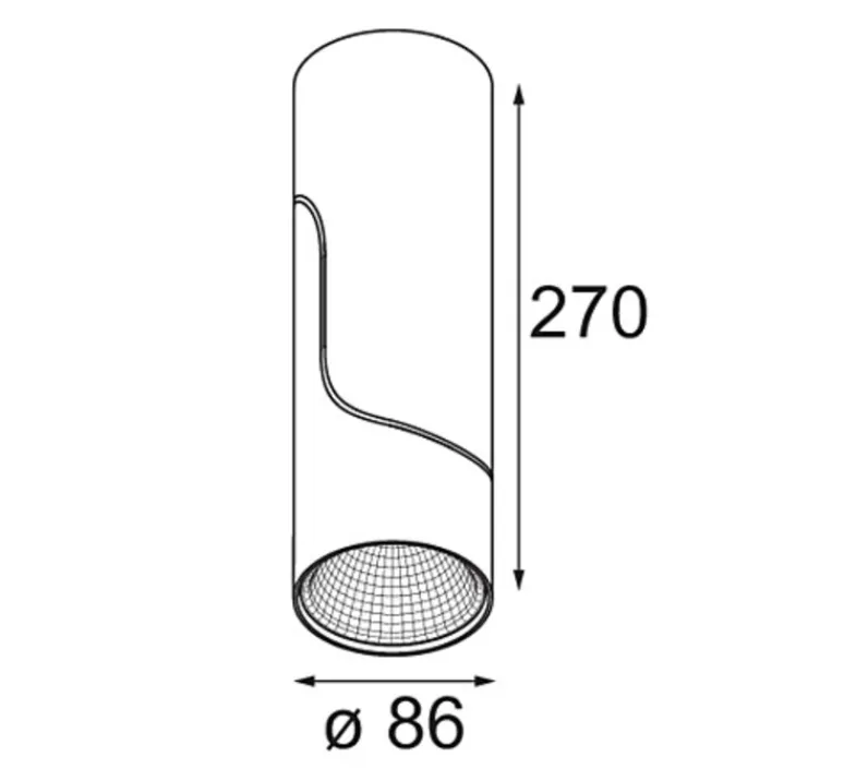 Plafonnier & Spot*Modular Plafonnier, Semih Surface Adjustable 86 1x, , LED, dim, 2700K, 1448 lm, Ø8,6cm, H27cm- blanc