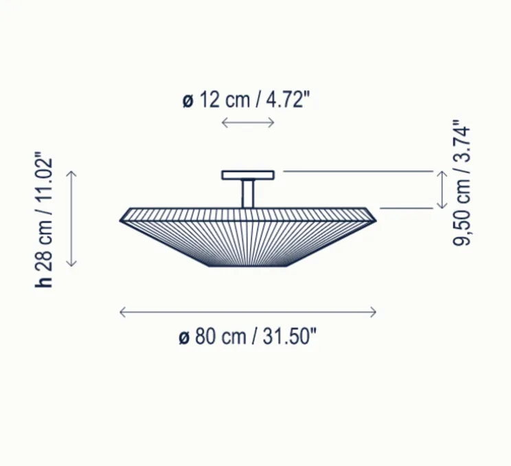 Plafonnier, Siam 80, blanc, Ø80cm, H28cm - Bover