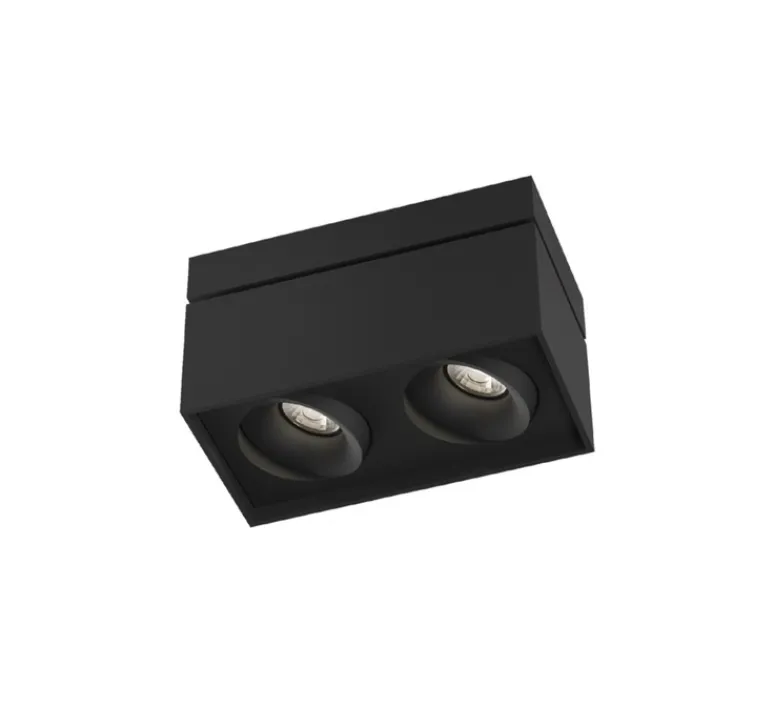 Plafonnier & Spot*Wever&Ducré Plafonnier, Sirro 2.0 LED, , LED, dim, 3000K, 1550 lm, L23cm, H13cm - noir