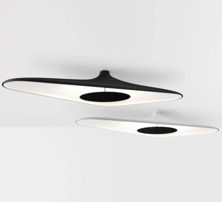 Plafonnier, Soleil Noir D89p , noir et blanc, LED, 3000k, 1728lm, L120cm, H19,2cm - Luceplan
