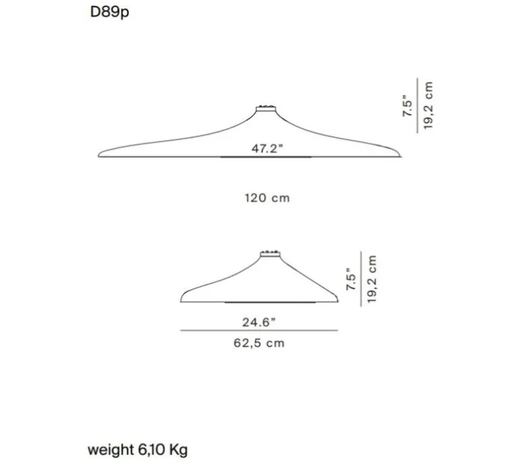 Plafonnier, Soleil Noir D89p , noir et blanc, LED, 3000k, 1728lm, L120cm, H19,2cm - Luceplan