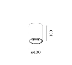 Plafonnier & Spot*Wever&Ducré Plafonnier, Solid 1.0 LED, , LED, dim TRIAC, 2700k, 770lm, Ø10cm, H13cm - blanc