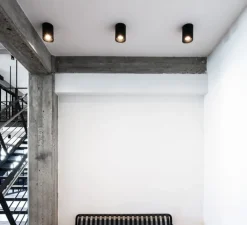 Plafonnier & Spot*Wever&Ducré Plafonnier, Solid 1.0 LED, , LED, dim, 3000K, 670lm, Ø10cm, H13cm - noir