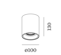Plafonnier, Solid 1.0, noir et or, LED, dim, 3000K, 750lm, Ø10cm, H13cm - Wever&Ducré