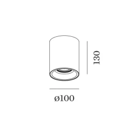 Plafonnier & Spot*Wever&Ducré Plafonnier, Solid 1.0, , variable DALI, LED, 2000-3000K, 700lm, Ø10cm, H13cm - noir et or