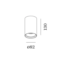 Plafonnier & Spot*Wever&Ducré Plafonnier, Solid Petit 2.0, , LED, dim, 2700K, 500lm, Ø8,2cm, H13cm - noir