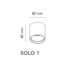 Plafonnier, Solo 1, blanc, IP54,LED, 3000K, 380lm, Ø8cm, H8cm - Light Point