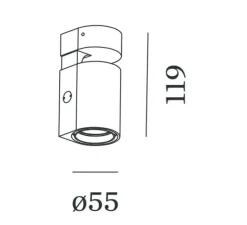 Plafonnier & Spot*Wever&Ducré Plafonnier, Sqube on base 1.0 LED, , LED, 2700K, 400 lm, Ø5,5cm, H11,9cm - noir mat
