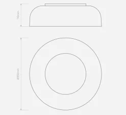 Plafonnier, Syros, blanc brillant, IP44, Ø35cm, H11cm - Astro