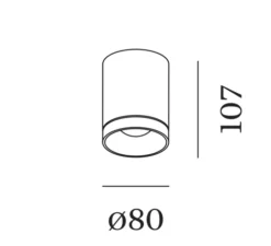 Plafonnier, Taio Round IP65 1.0, blanc, LED, 3000K, 455lm, Ø8cm, H10,7cm - Wever&Ducré