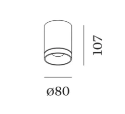 Plafonnier & Spot*Wever&Ducré Plafonnier, Taio Round Surface 1.0, , IP65, LED, dim, 3000K, 480 lm, Ø8cm, H10,7cm - anthracite