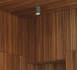 Plafonnier, Tasa, gris, Ø11cm, H14cm, IP44, 40° - Faro