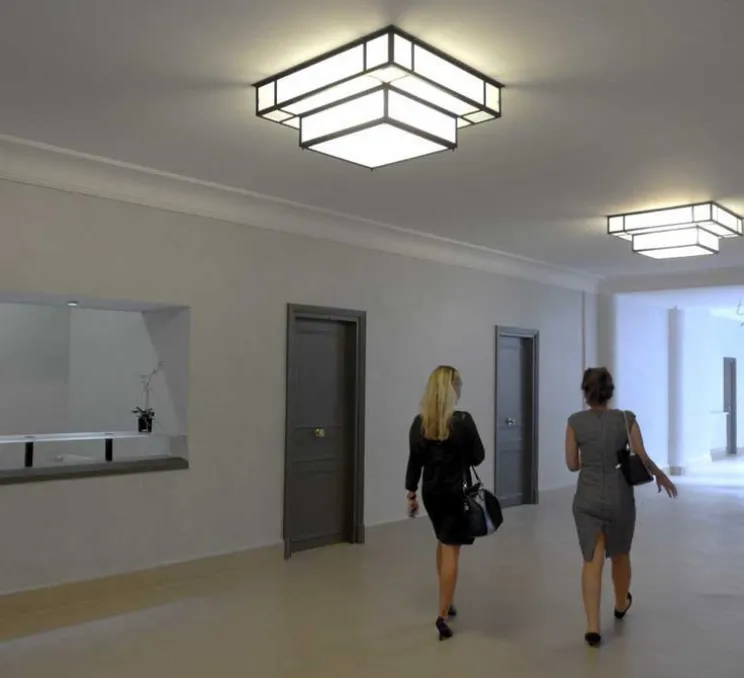 Plafonnier, TESSERACT 900, noir, LED, 3000k, 3500lm à 8260lm, L90cm, H28cm - Raphaël Armand