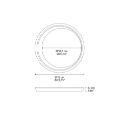 Plafonnier & Spot*Lodes Plafonnier, Tidal 75, , LED, dim, 2700K, 8589 lm, Ø75cm, H6,1cm - blanc mat