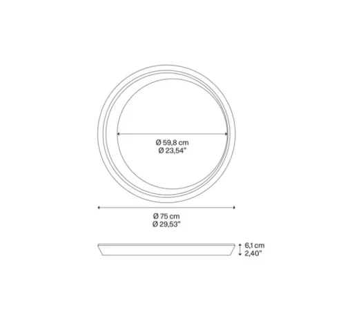 Plafonnier & Spot*Lodes Plafonnier, Tidal 75, , LED, dim, 2700K, 8589 lm, Ø75cm, H6,1cm - blanc mat
