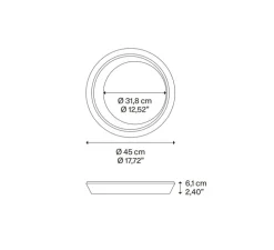 Plafonnier, Tidal 45, blanc mat, LED, dim, 2700K, 5040 lm, Ø45cm, H6,1cm - Lodes
