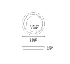 Plafonnier & Spot*Lodes Plafonnier, Tidal 45, , LED, dim, 2700K, 5040 lm, Ø45cm, H6,1cm - champagne mat