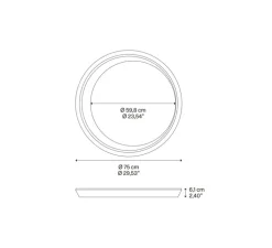 Plafonnier, Tidal 75, champagne mat, LED, dim, 2700K, 8589 lm, Ø75cm, H6,1cm - Lodes