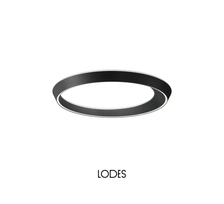 Plafonnier & Spot*Lodes Plafonnier, Tidal 75, , LED, dim, 2700K, 8589 lm, Ø75cm, H6,1cm - noir mat