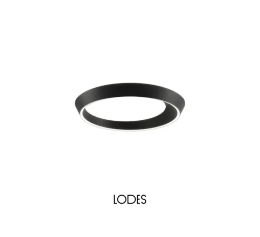 Plafonnier & Spot*Lodes Plafonnier, Tidal 60, , LED, dim, 2700K, 6975 lm, Ø60cm, H6,1cm - noir mat