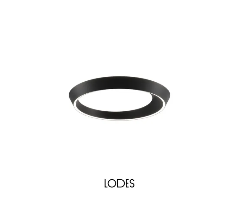 Plafonnier & Spot*Lodes Plafonnier, Tidal 60, , LED, dim, 2700K, 6975 lm, Ø60cm, H6,1cm - noir mat