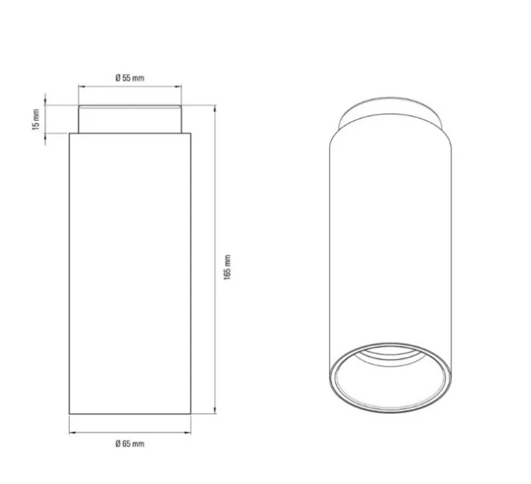 Plafonnier, Tobo C65, blanc, laiton, Ø6,5cm, H16,5cm - DCW éditions Paris