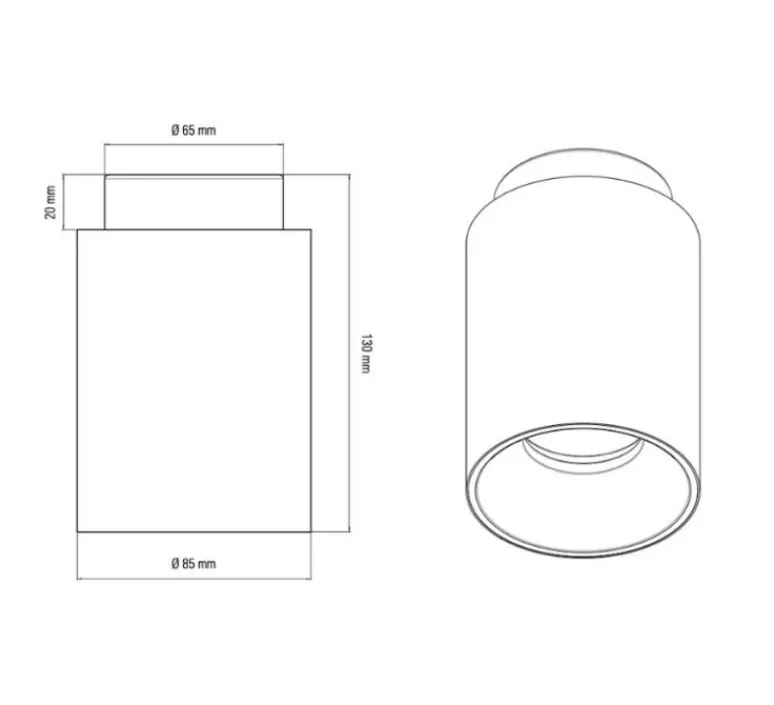 Plafonnier & Spot*DCW éditions Paris Plafonnier, Tobo C85, , Ø8,5cm, H13cm - laiton