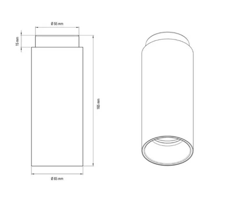 Plafonnier & Spot*DCW éditions Paris Plafonnier, Tobo C65, , Ø6,5cm, H16,5cm - noir, laiton