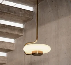 Plafonnier & Spot*KDLN Plafonnier, Tratto, , LED, dim, 2700K, 1450 lm, L27cm, H70-110cm - laiton