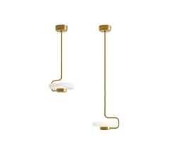 Plafonnier & Spot*KDLN Plafonnier, Tratto, , LED, dim, 2700K, 1450 lm, L27cm, H70-110cm - laiton